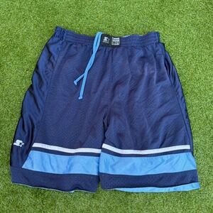 Vintage Starter Reversible Mesh Basketball Shorts Navy Light Blue Dazzle Mens XL